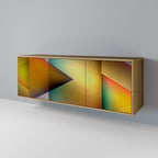 PIERCING SHARPNESS Aparador de 3 Portas em Efeito Carvalho