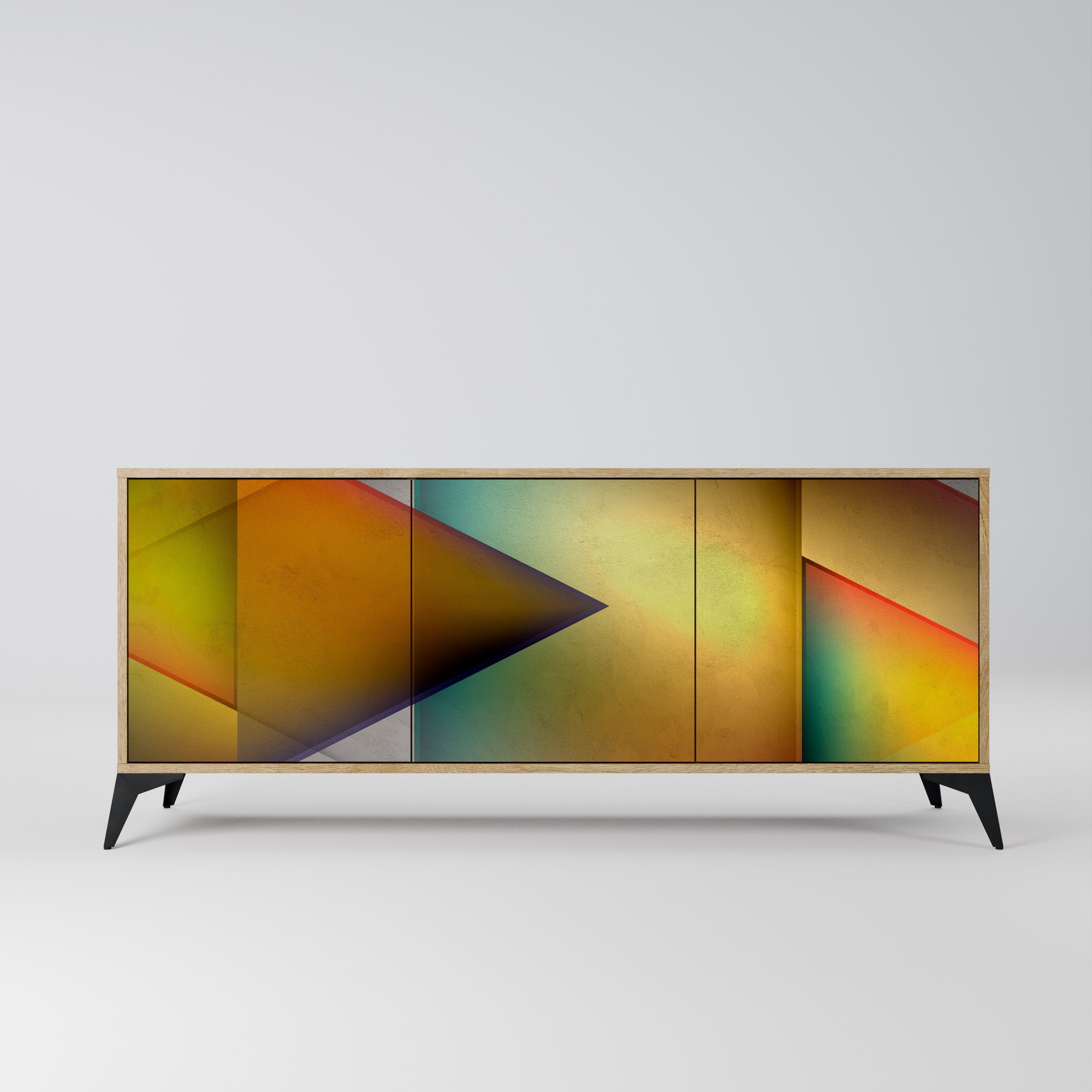 PIERCING SHARPNESS Aparador de 3 Portas em Efeito Carvalho