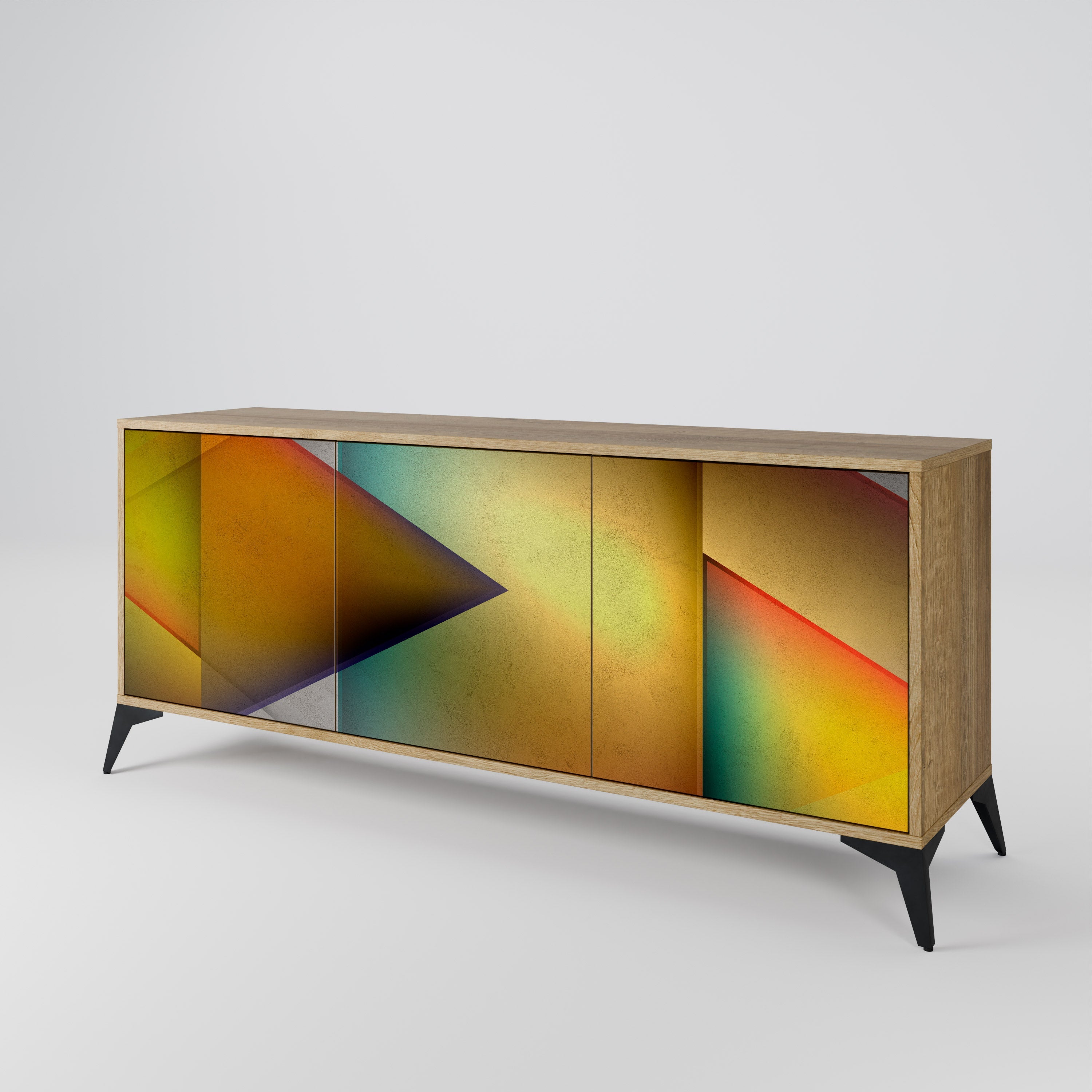 PIERCING SHARPNESS Aparador de 3 Portas em Efeito Carvalho