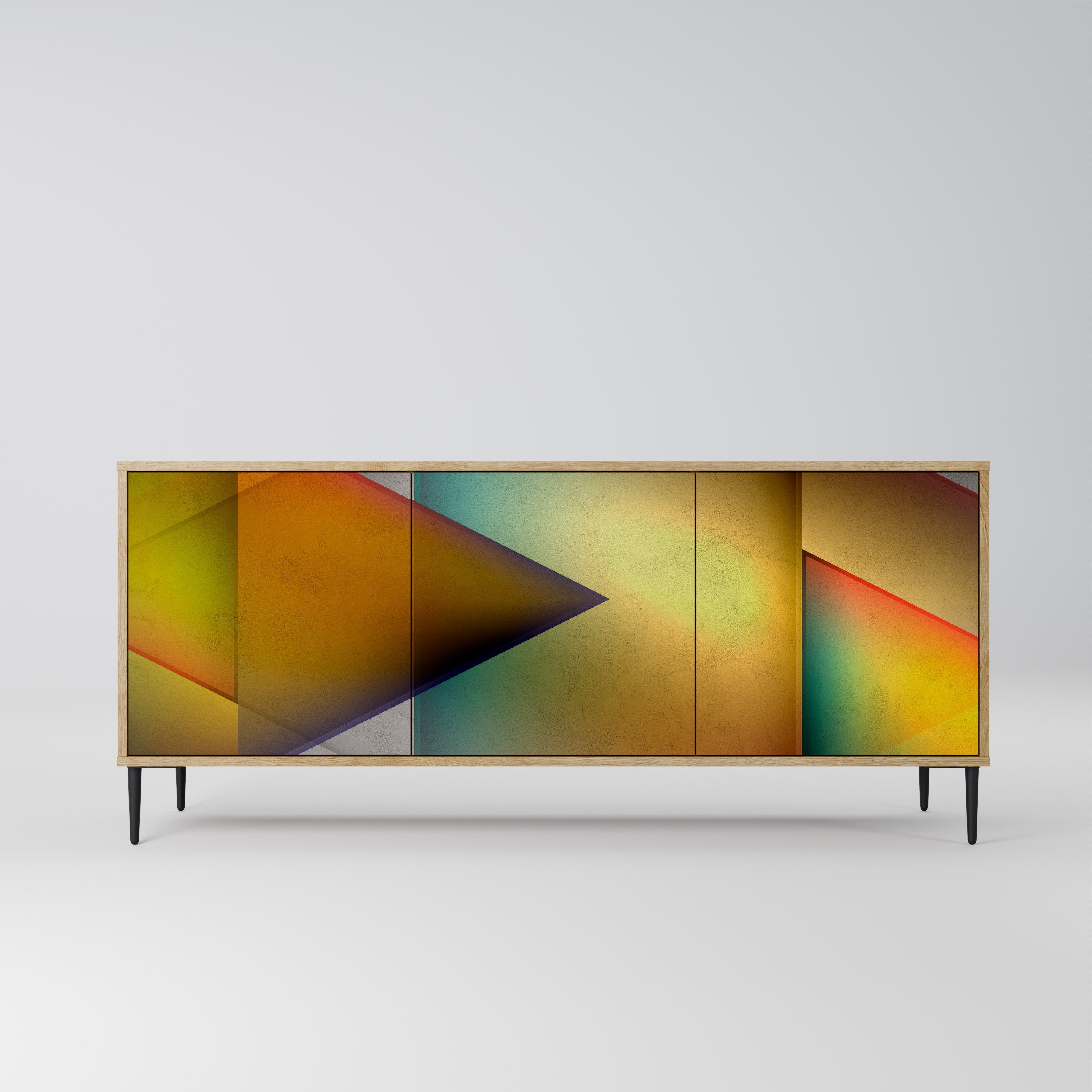 PIERCING SHARPNESS Aparador de 3 Portas em Efeito Carvalho