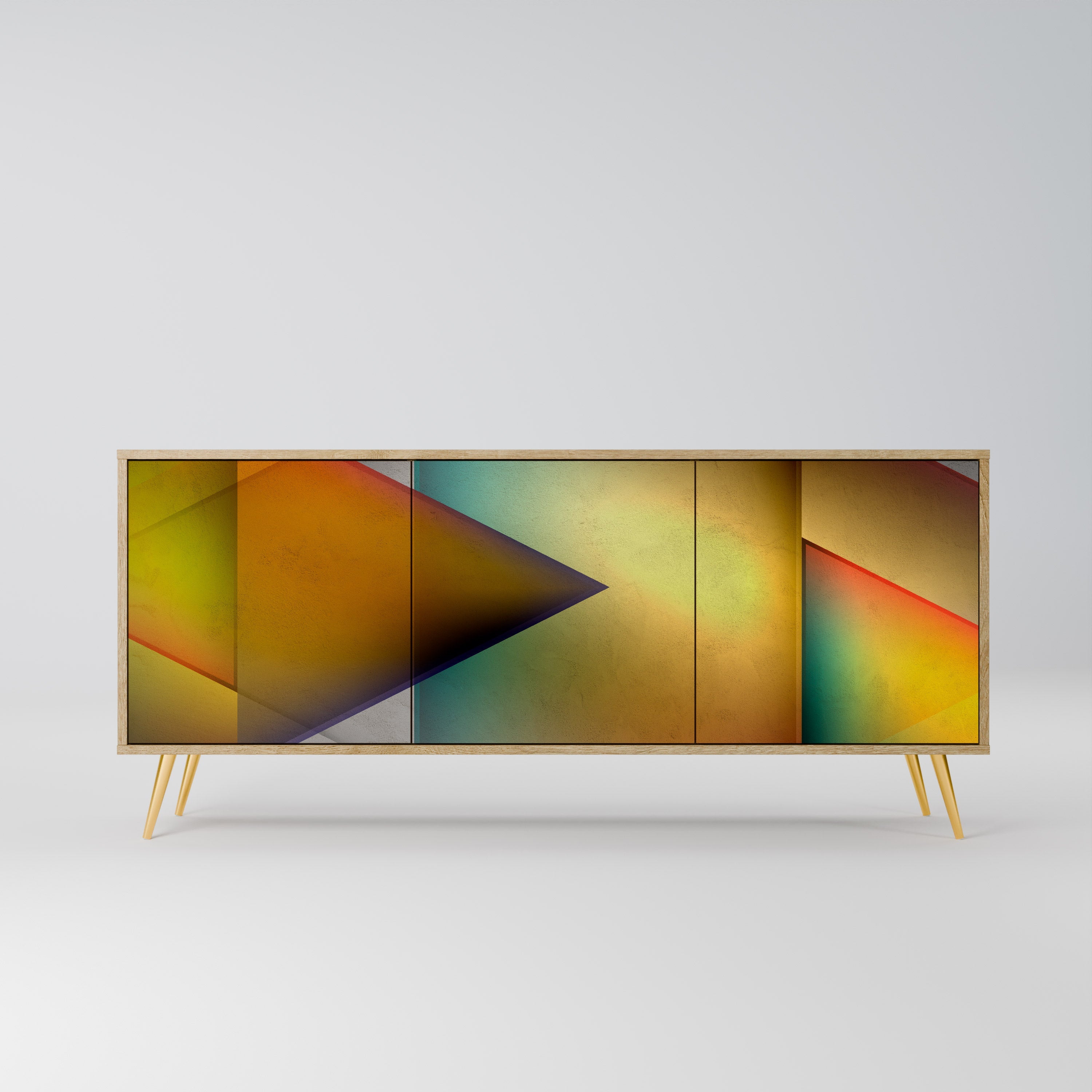 PIERCING SHARPNESS Aparador de 3 Portas em Efeito Carvalho