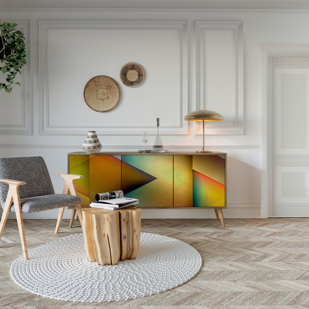 PIERCING SHARPNESS Aparador de 3 Portas em Efeito Carvalho