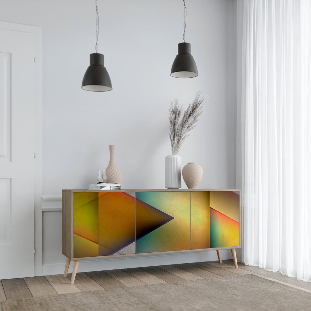 PIERCING SHARPNESS Aparador de 3 Portas em Efeito Carvalho