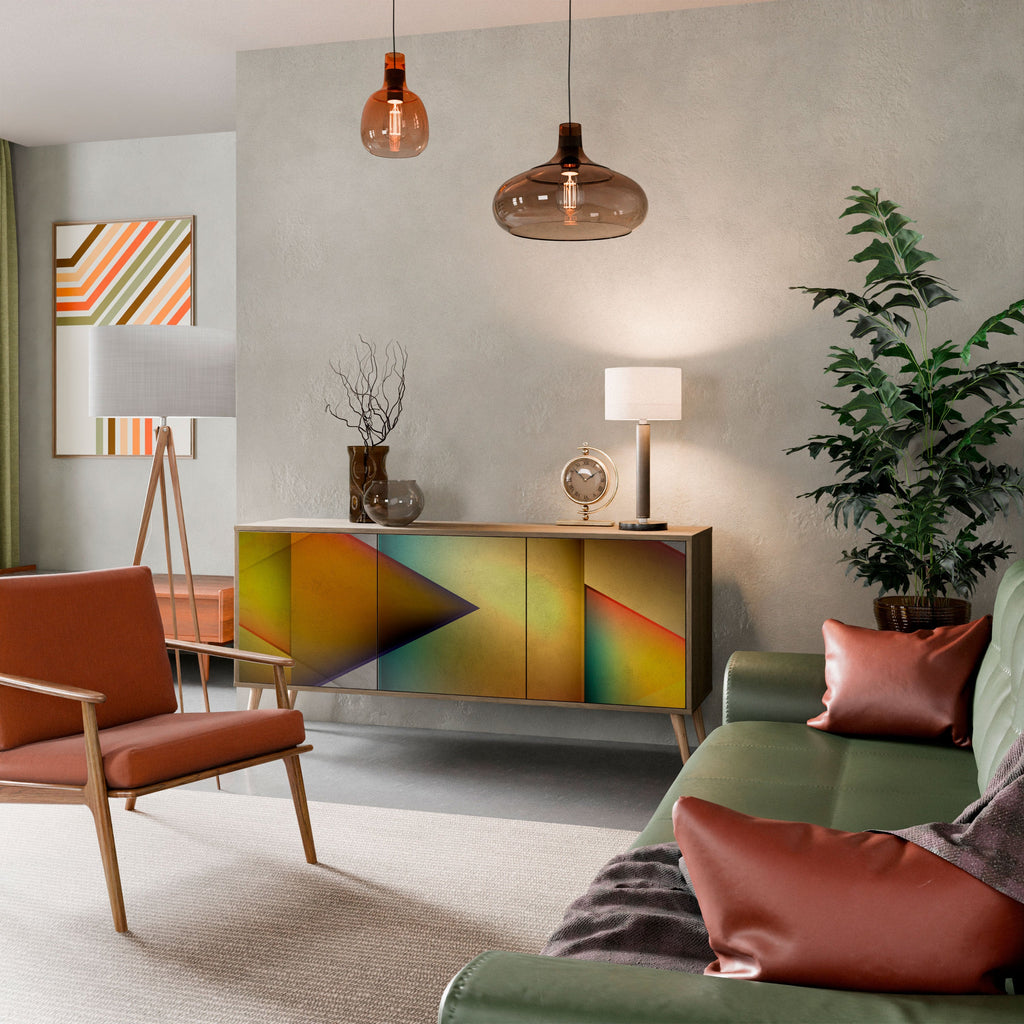 PIERCING SHARPNESS Aparador de 3 Portas em Efeito Carvalho