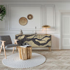 UNIFIED FRAGMENTS Aparador de 3 Portas em Efeito Carvalho