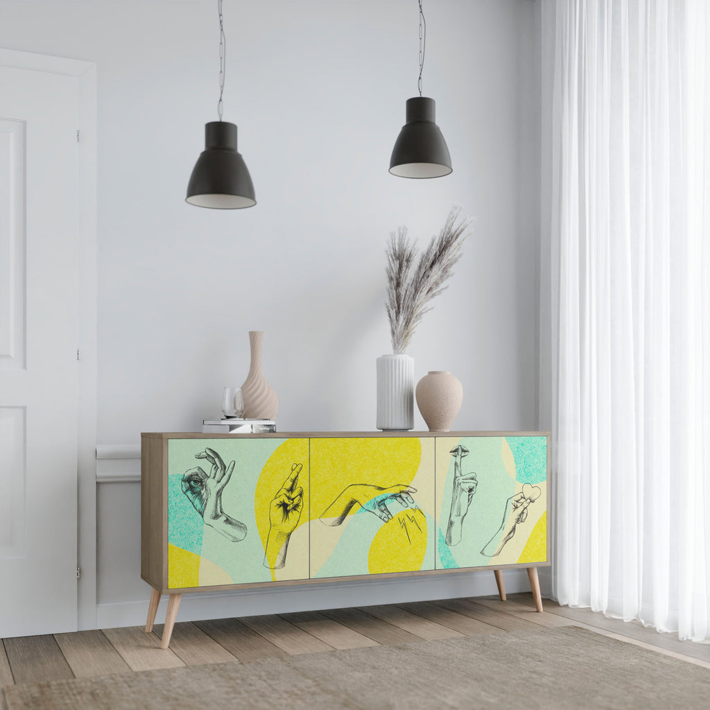 BODY LANGUAGE Aparador de 3 Portas em Efeito Carvalho