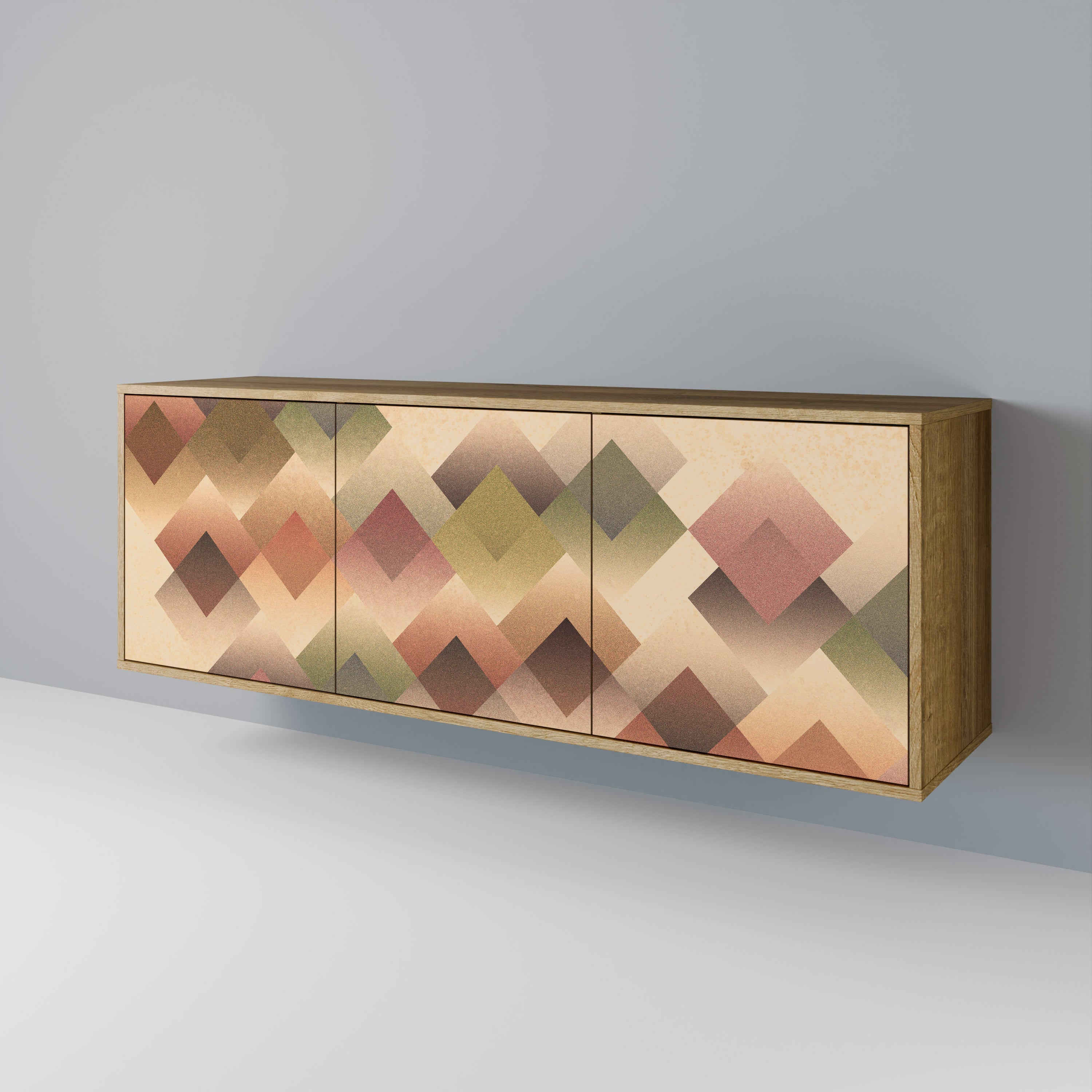 GEOMETRIC FUSION 3-Door Sideboard in Oak Effect