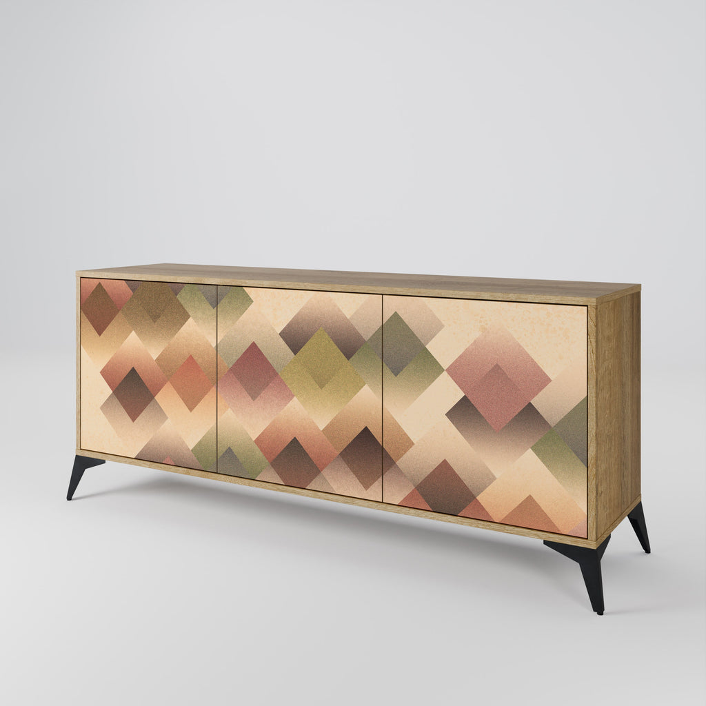 GEOMETRIC FUSION 3-Door Sideboard in Oak Effect