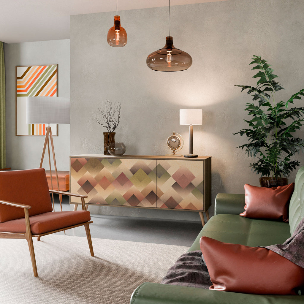 GEOMETRIC FUSION 3-Door Sideboard in Oak Effect