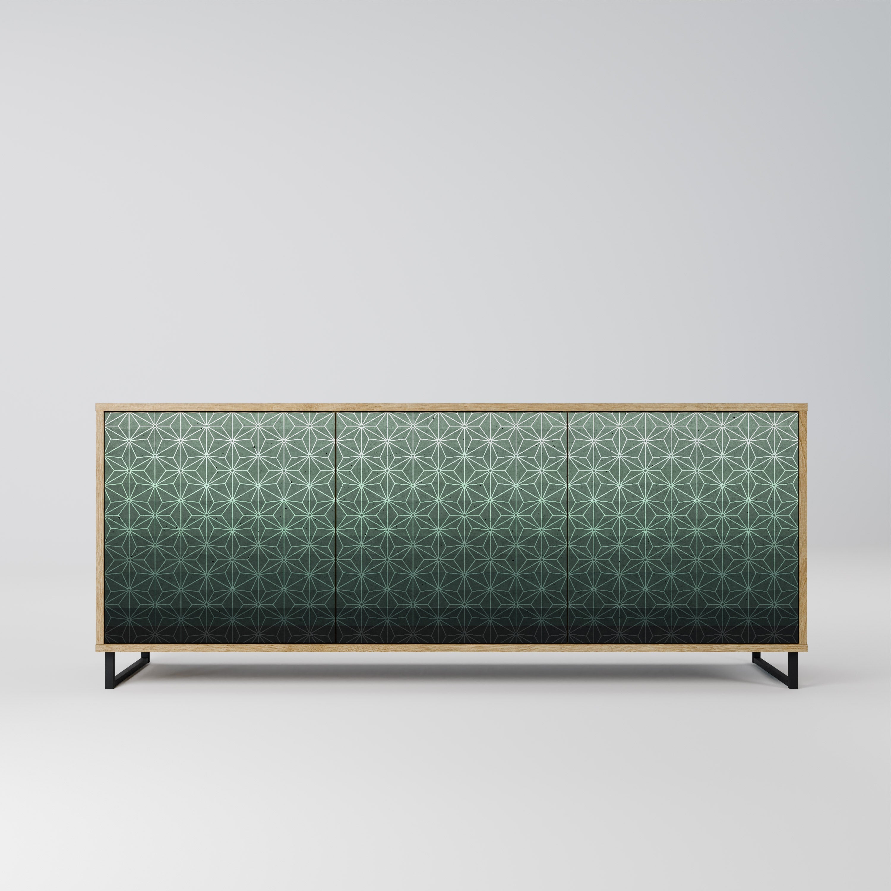 ORNAMENTAL GLIMMER Aparador de 3 Portas em Efeito Carvalho