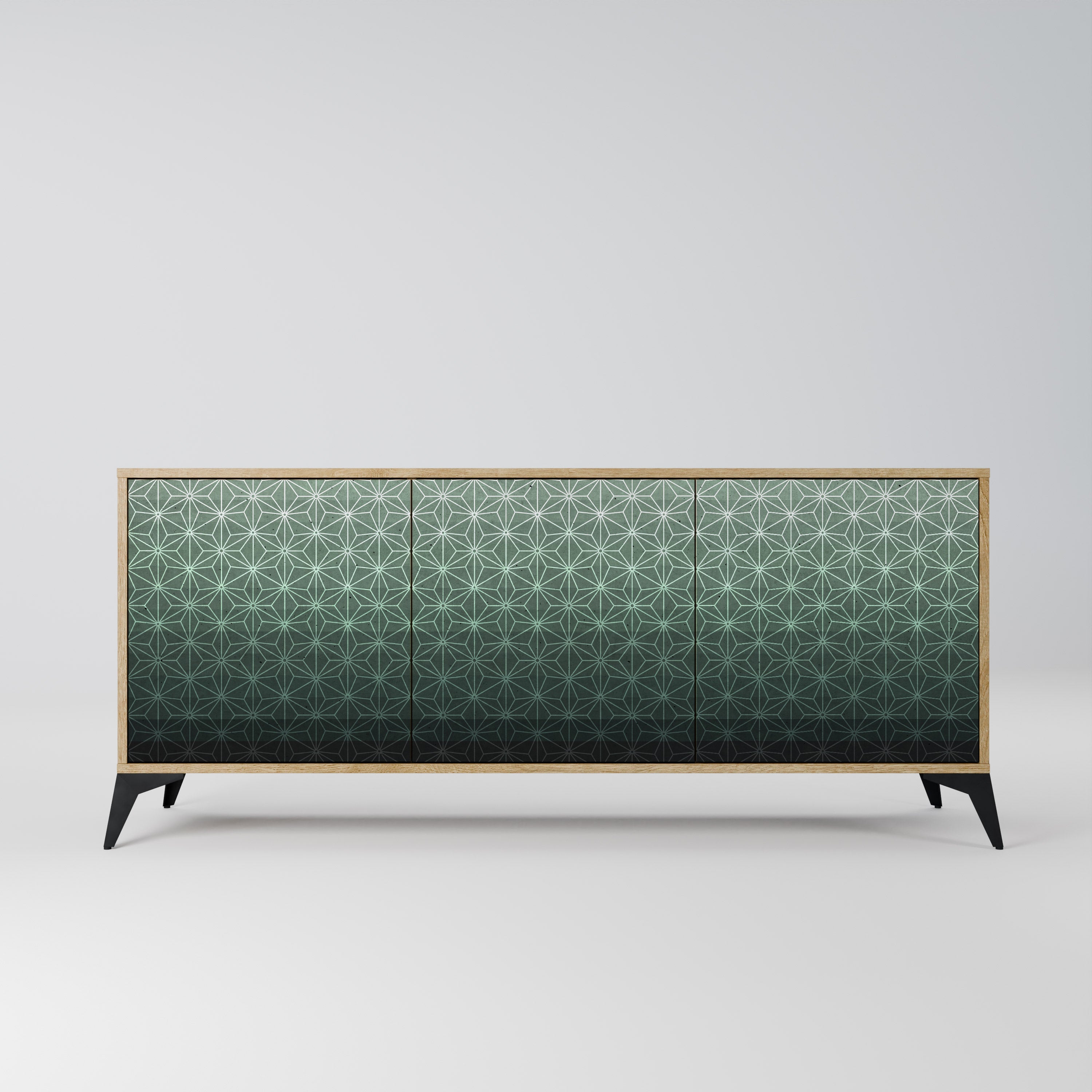 ORNAMENTAL GLIMMER Aparador de 3 Portas em Efeito Carvalho