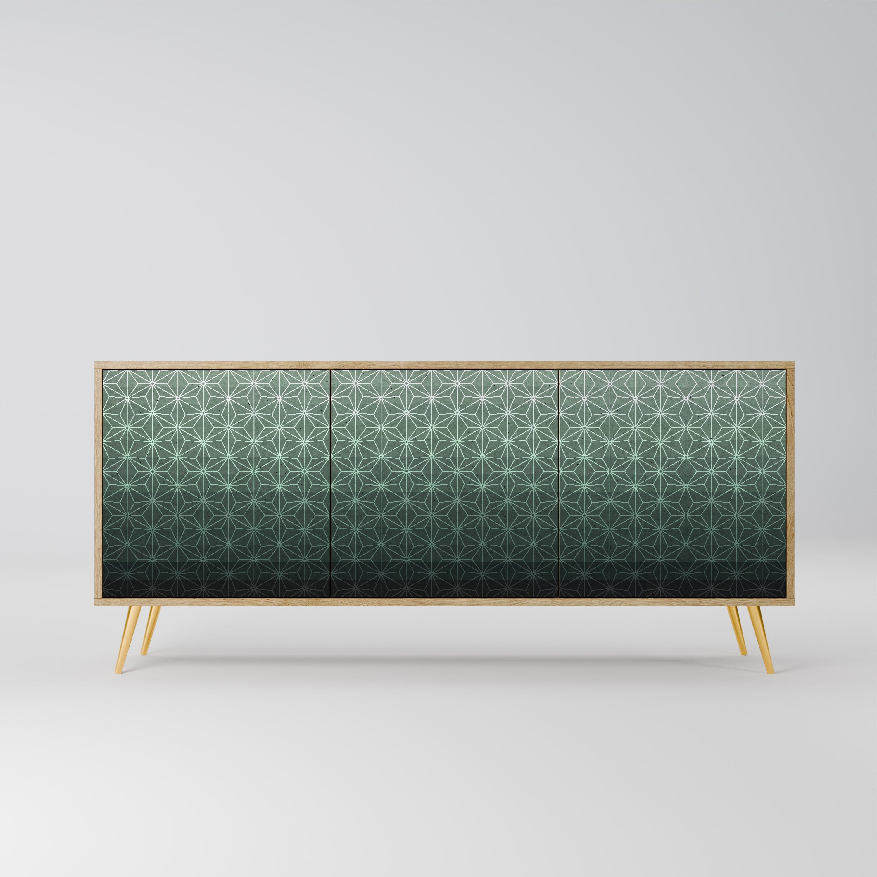 ORNAMENTAL GLIMMER Aparador de 3 Portas em Efeito Carvalho