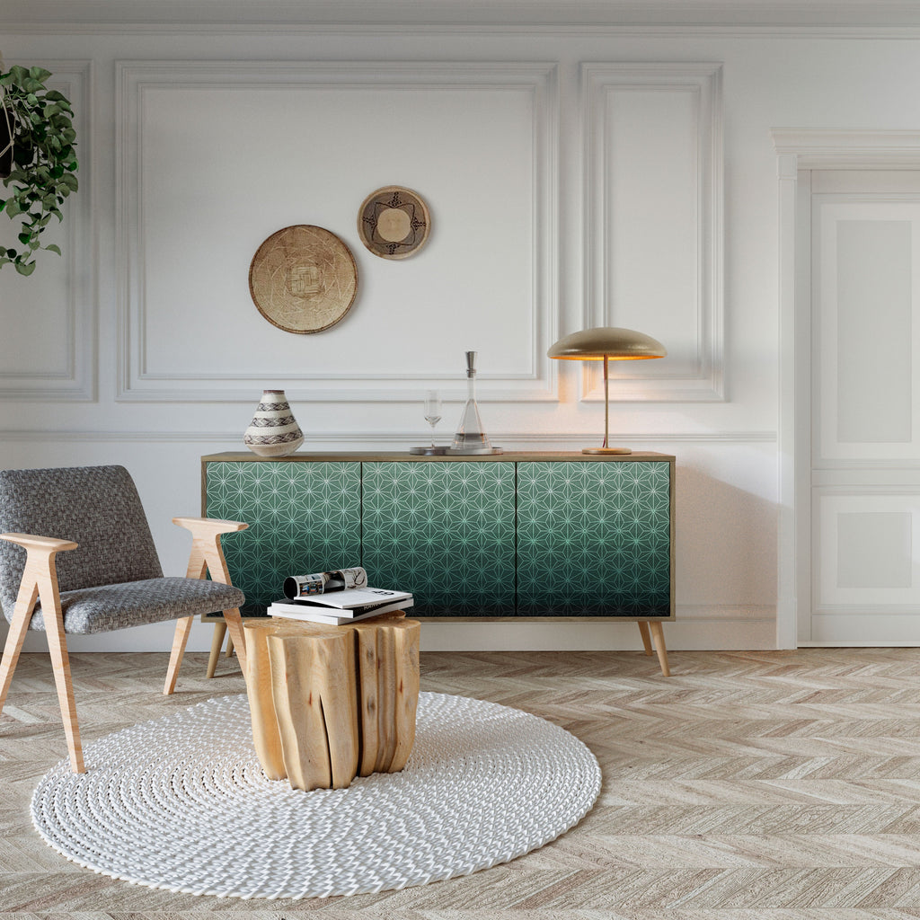 ORNAMENTAL GLIMMER Aparador de 3 Portas em Efeito Carvalho