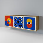 GEOMETRIC EYES 3-Door Sideboard in Oak Effect
