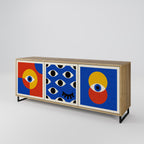 GEOMETRIC EYES 3-Door Sideboard in Oak Effect