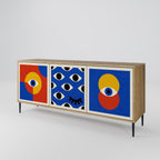 GEOMETRIC EYES 3-Door Sideboard in Oak Effect
