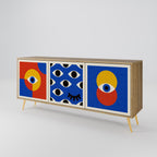 GEOMETRIC EYES 3-Door Sideboard in Oak Effect