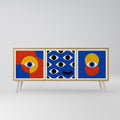 GEOMETRIC EYES 3-Door Sideboard in Oak Effect