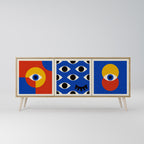 GEOMETRIC EYES 3-Door Sideboard in Oak Effect
