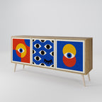 GEOMETRIC EYES 3-Door Sideboard in Oak Effect