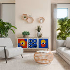 GEOMETRIC EYES 3-Door Sideboard in Oak Effect