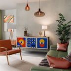 GEOMETRIC EYES 3-Door Sideboard in Oak Effect