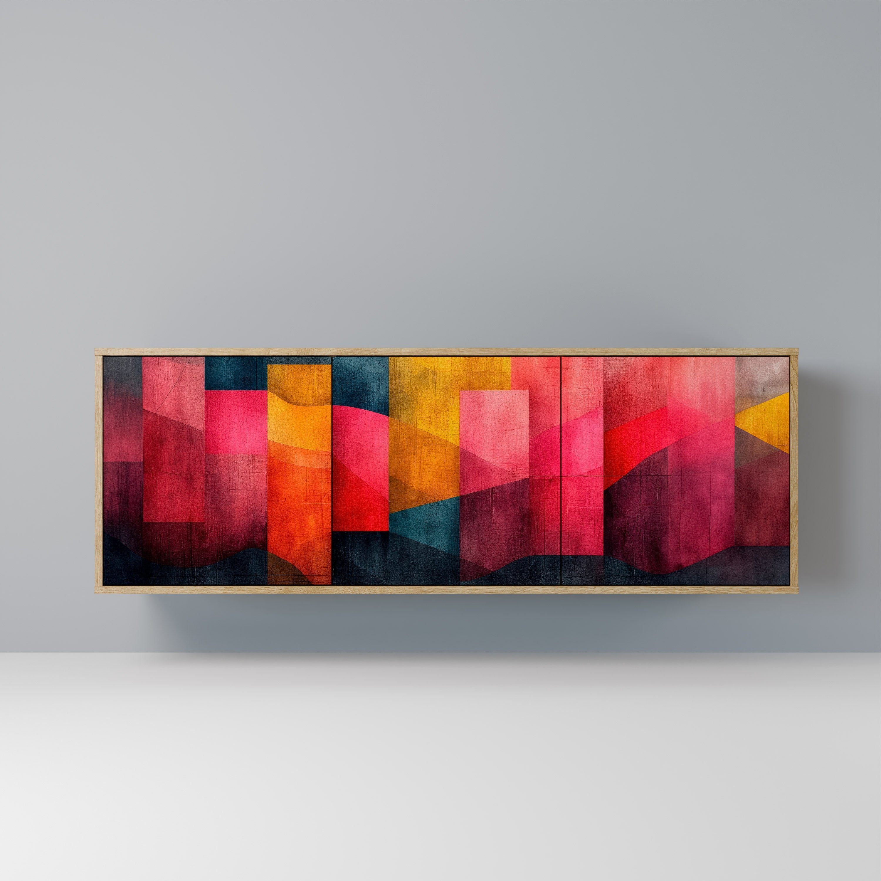 COLORFUL SOUNDS Aparador de 3 Portas em Efeito Carvalho