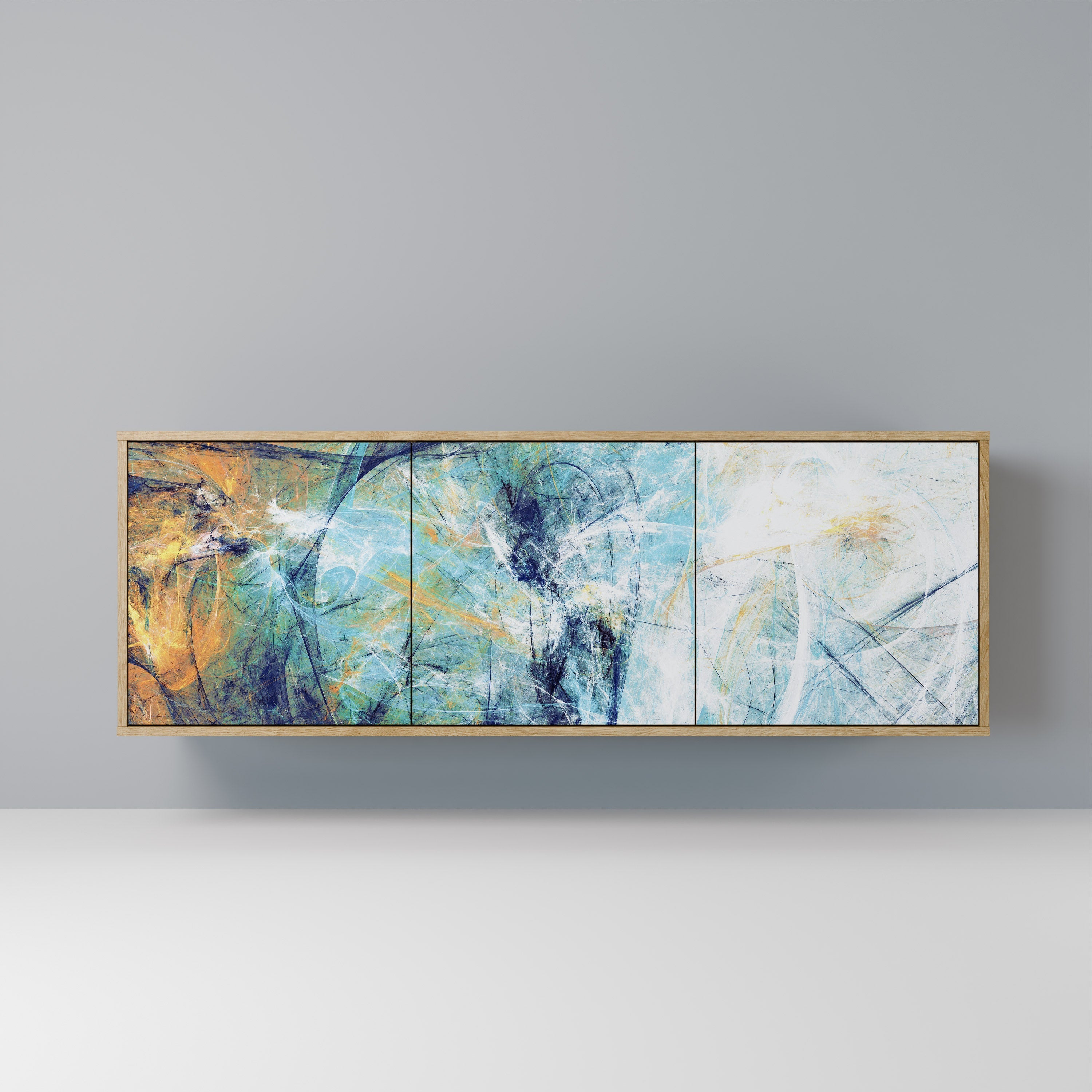 ABSTRACT THOUGHTS 3-Door Sideboard in Oak Effect