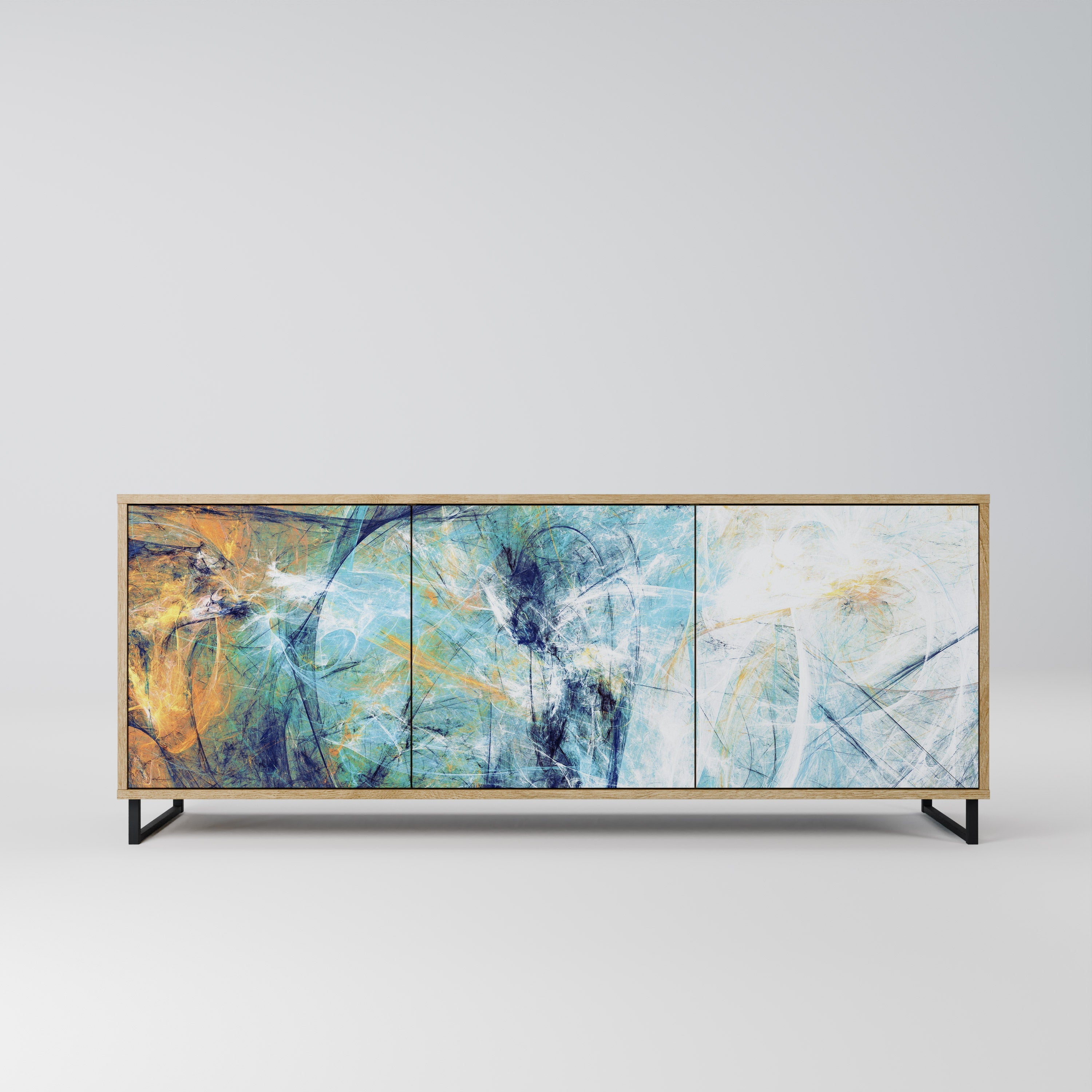 ABSTRACT THOUGHTS 3-Door Sideboard in Oak Effect