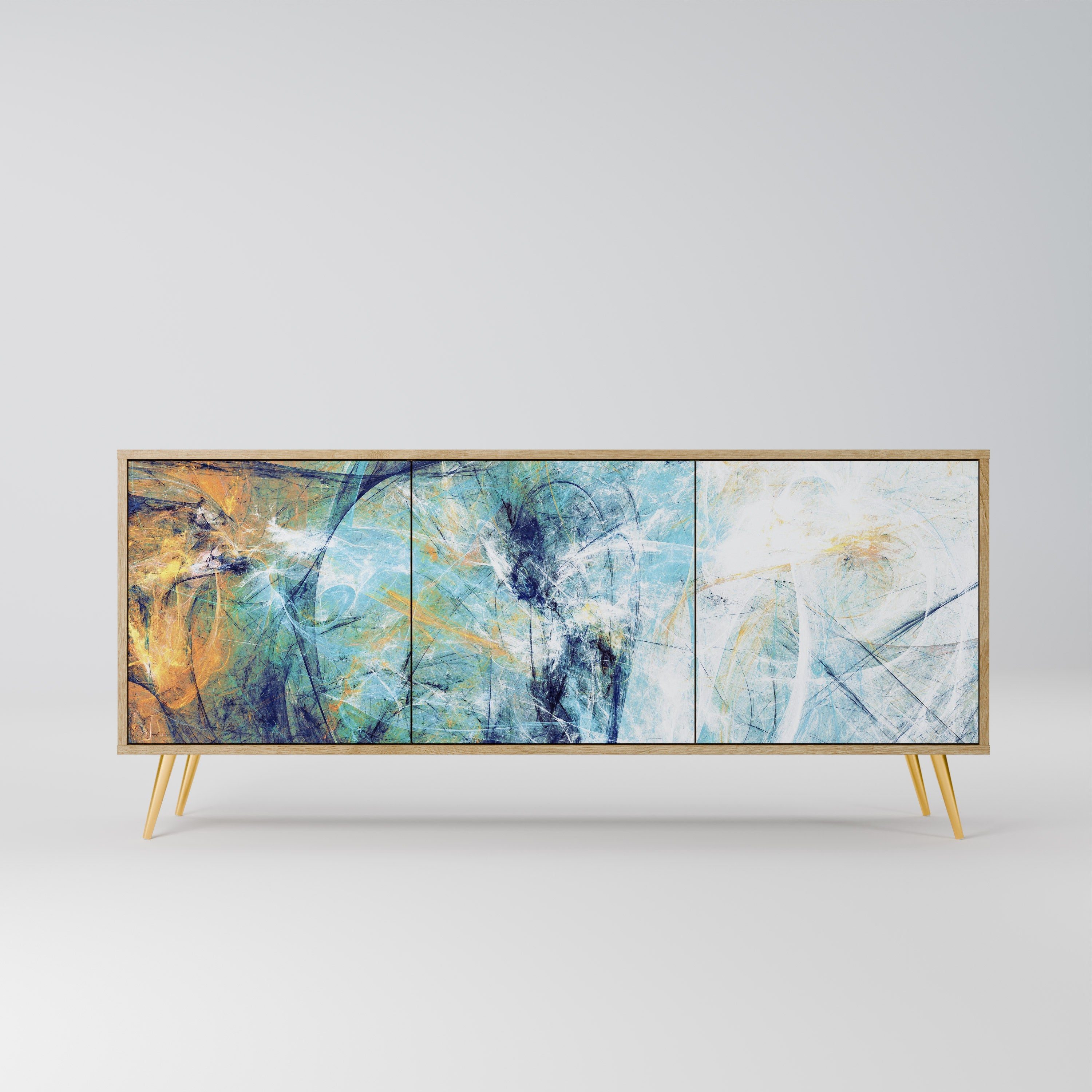 ABSTRACT THOUGHTS 3-Door Sideboard in Oak Effect