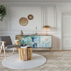 ABSTRACT THOUGHTS Aparador de 3 Portas em Efeito Carvalho