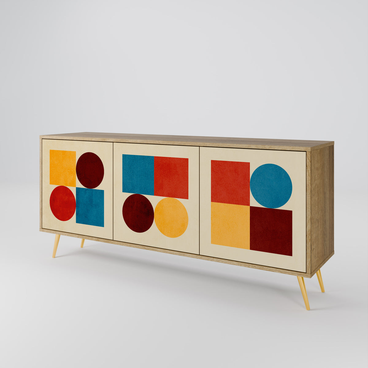 GEOMETRIC PUZZLE Aparador de 3 Portas