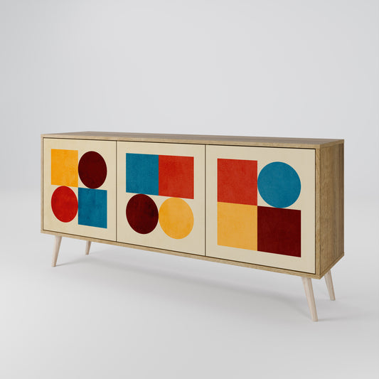 GEOMETRIC PUZZLE Aparador de 3 Portas