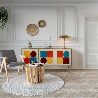 GEOMETRIC PUZZLE Aparador de 3 Portas