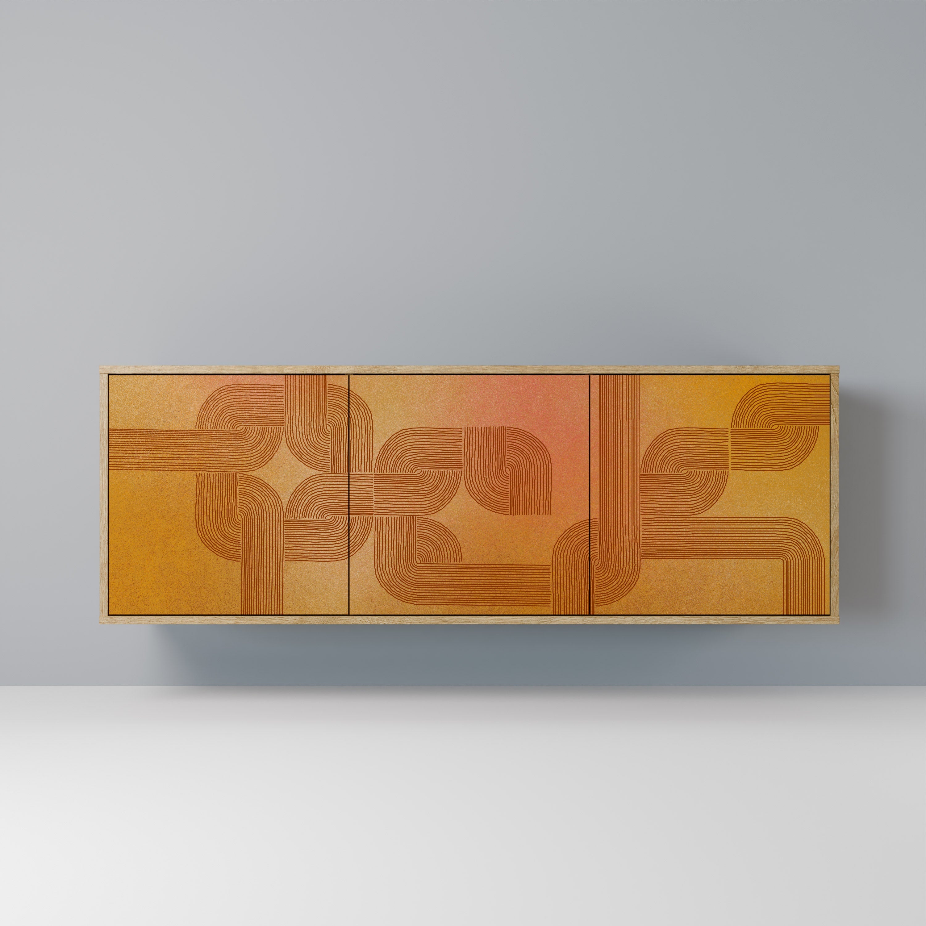 STRENGTHENING RELATION Aparador de 3 Portas em Efeito Carvalho