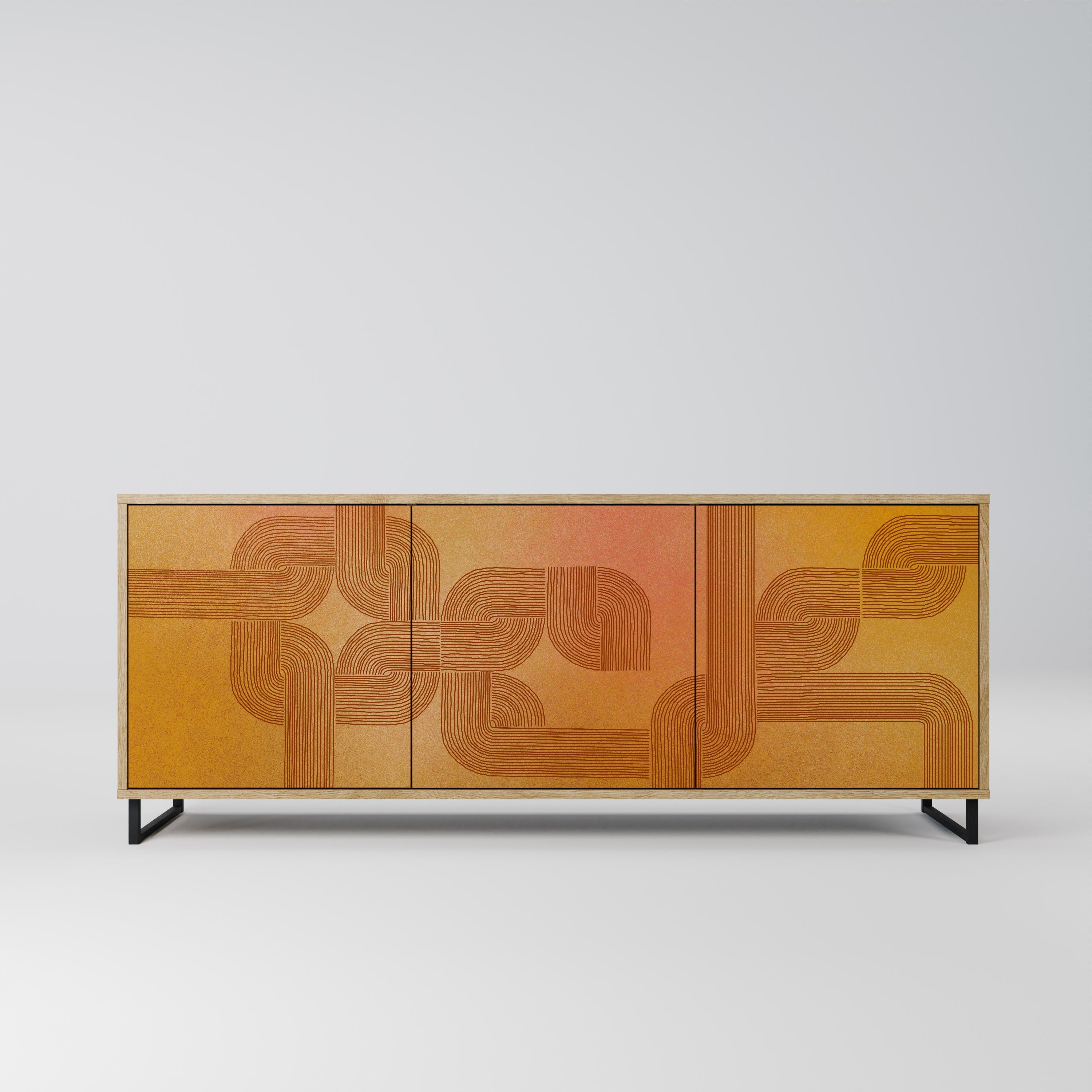 STRENGTHENING RELATION Aparador de 3 Portas em Efeito Carvalho