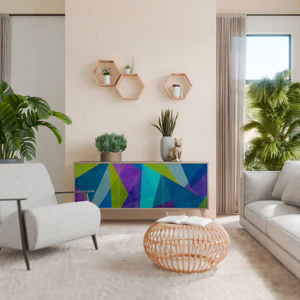 COLD SHOWCASE Aparador de 3 Portas em Efeito Carvalho