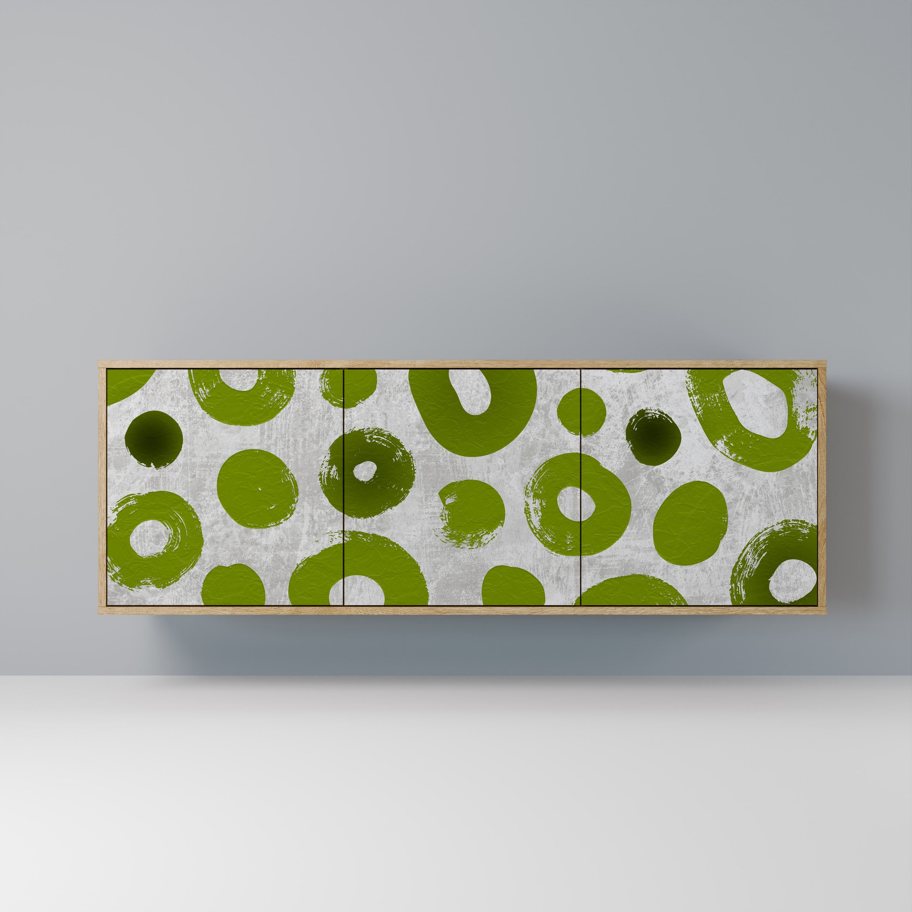 GREEN RHAPSODY Aparador de 3 Portas em Efeito Carvalho