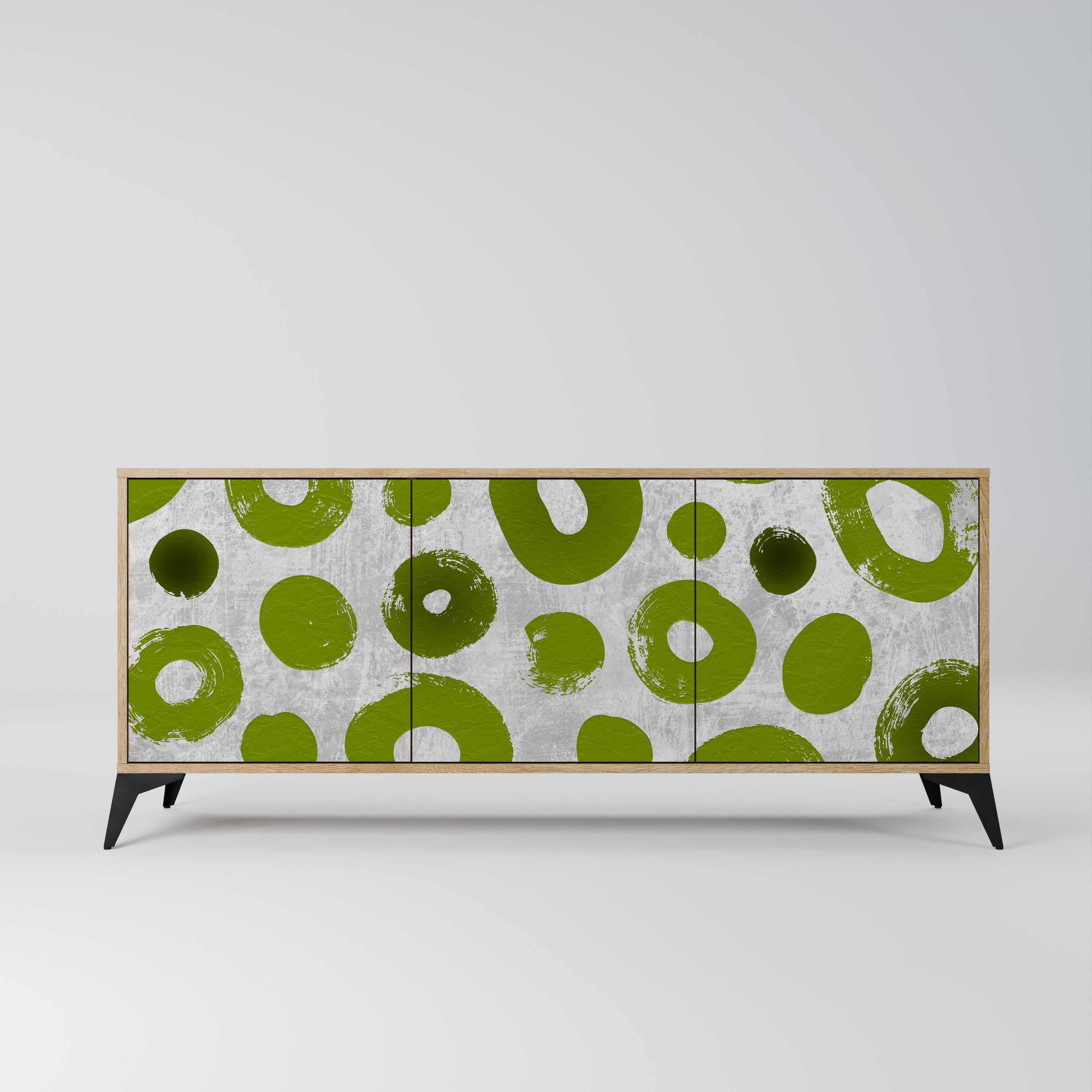 GREEN RHAPSODY Aparador de 3 Portas em Efeito Carvalho