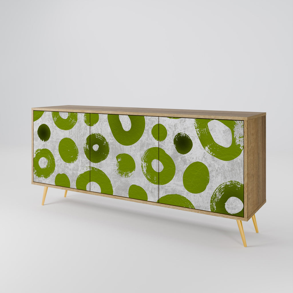 GREEN RHAPSODY Aparador de 3 Portas em Efeito Carvalho