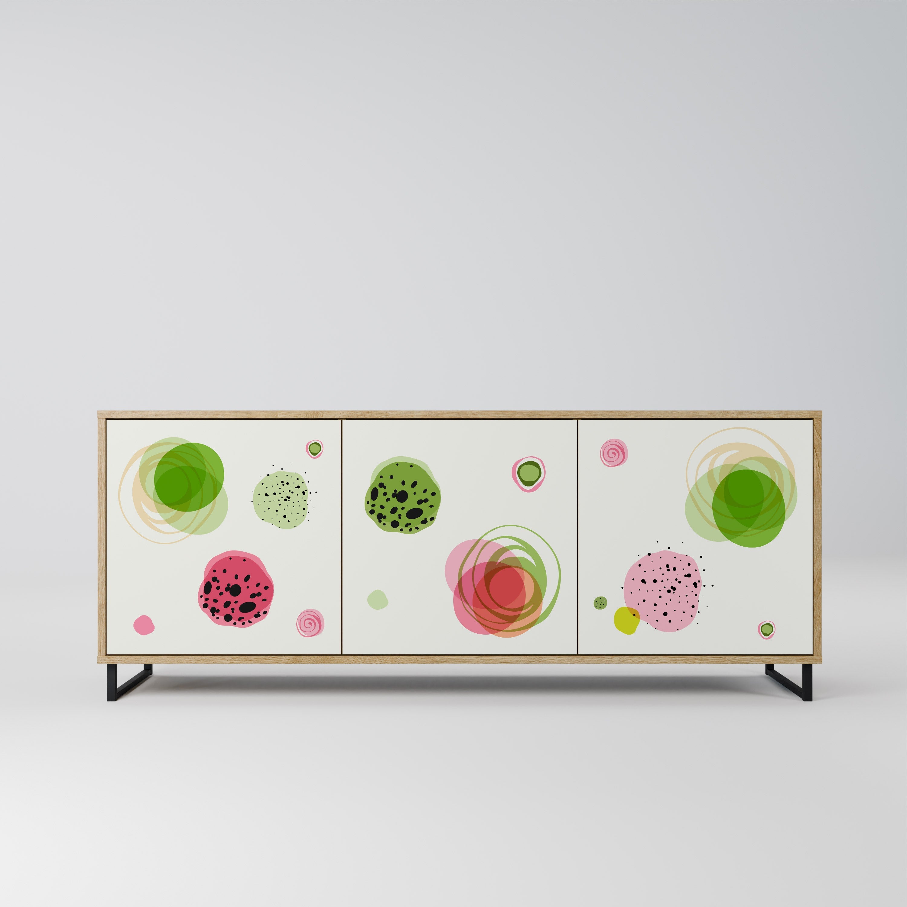 COLORFUL COSMOS Aparador de 3 Portas em Efeito Carvalho