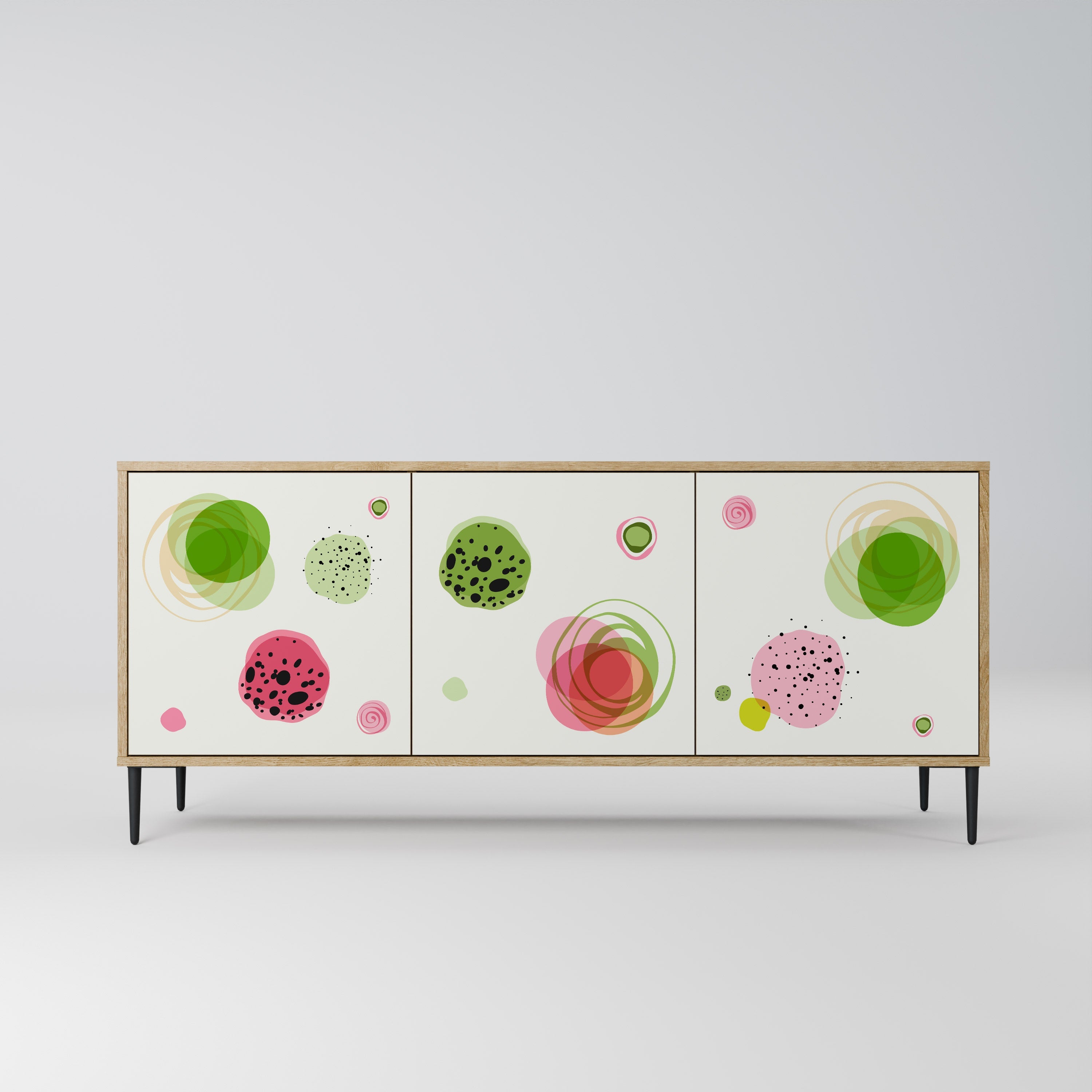 COLORFUL COSMOS Aparador de 3 Portas em Efeito Carvalho