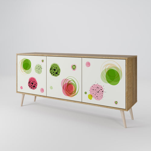 COLORFUL COSMOS 3-Door Sideboard in Oak Effect