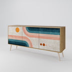 TWO HALVES Aparador de 3 Portas em Efeito Carvalho