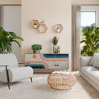 TWO HALVES Aparador de 3 Portas em Efeito Carvalho