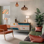 TWO HALVES Aparador de 3 Portas em Efeito Carvalho