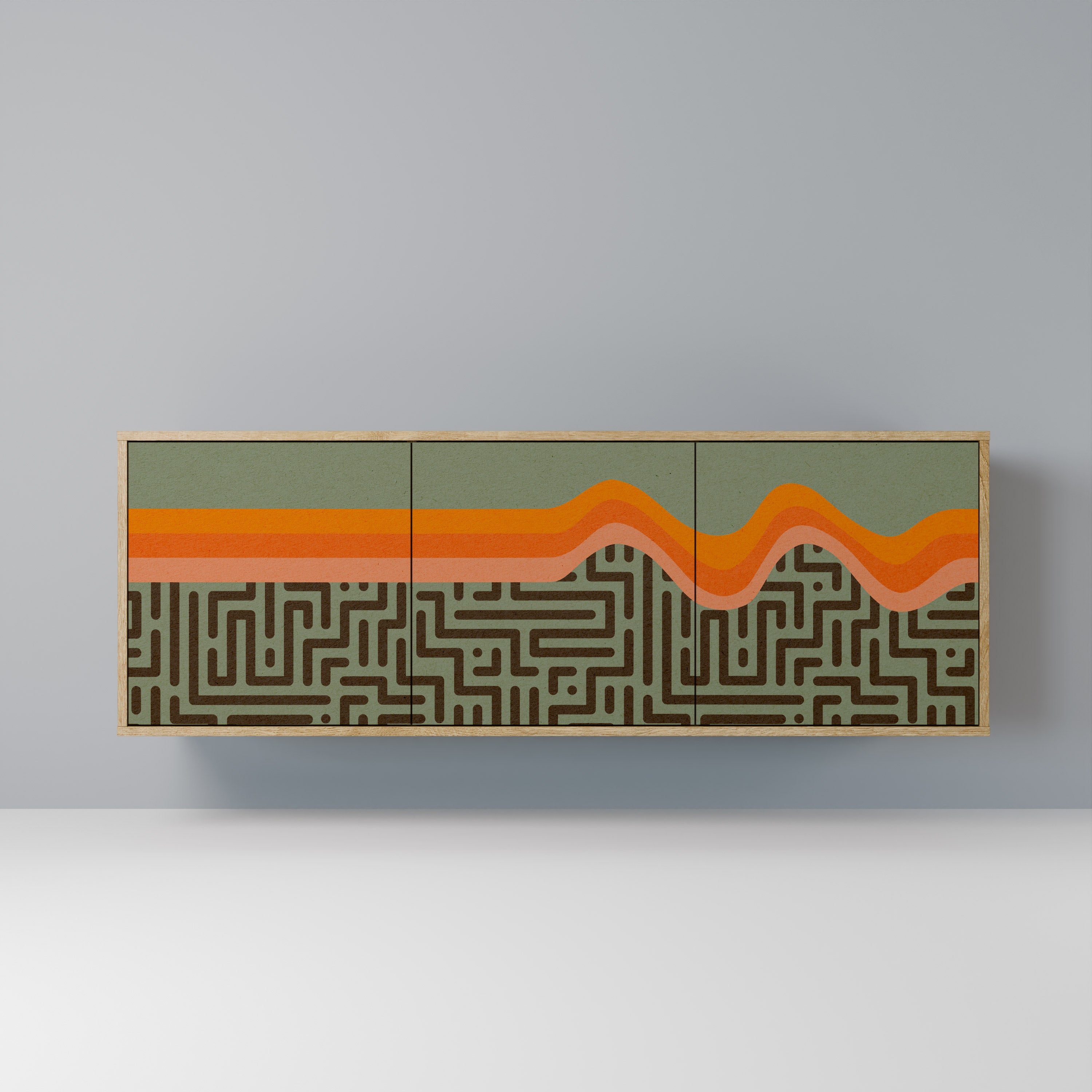 SIMPLE SOLUTIONS Aparador de 3 Portas em Efeito Carvalho