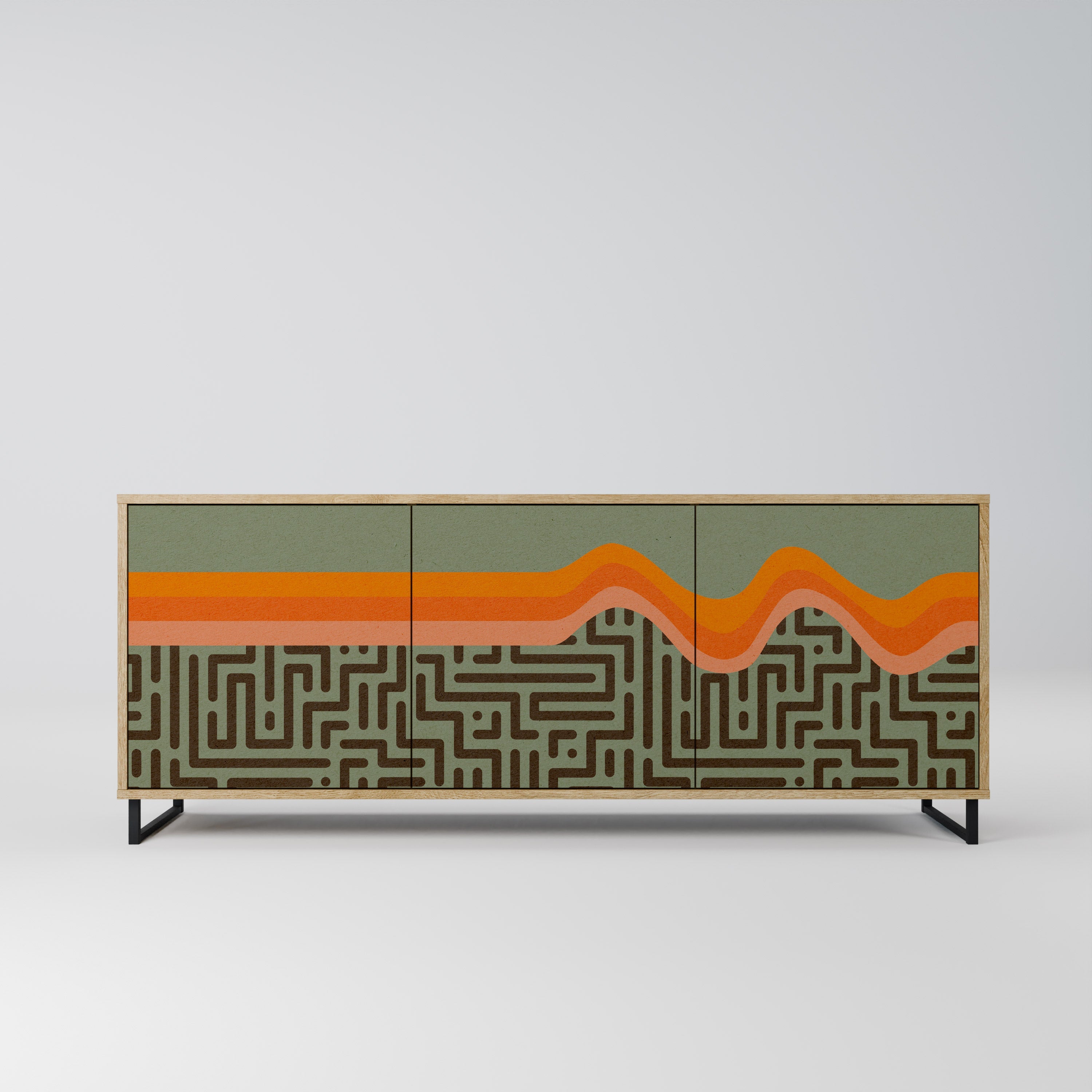 SIMPLE SOLUTIONS Aparador de 3 Portas em Efeito Carvalho