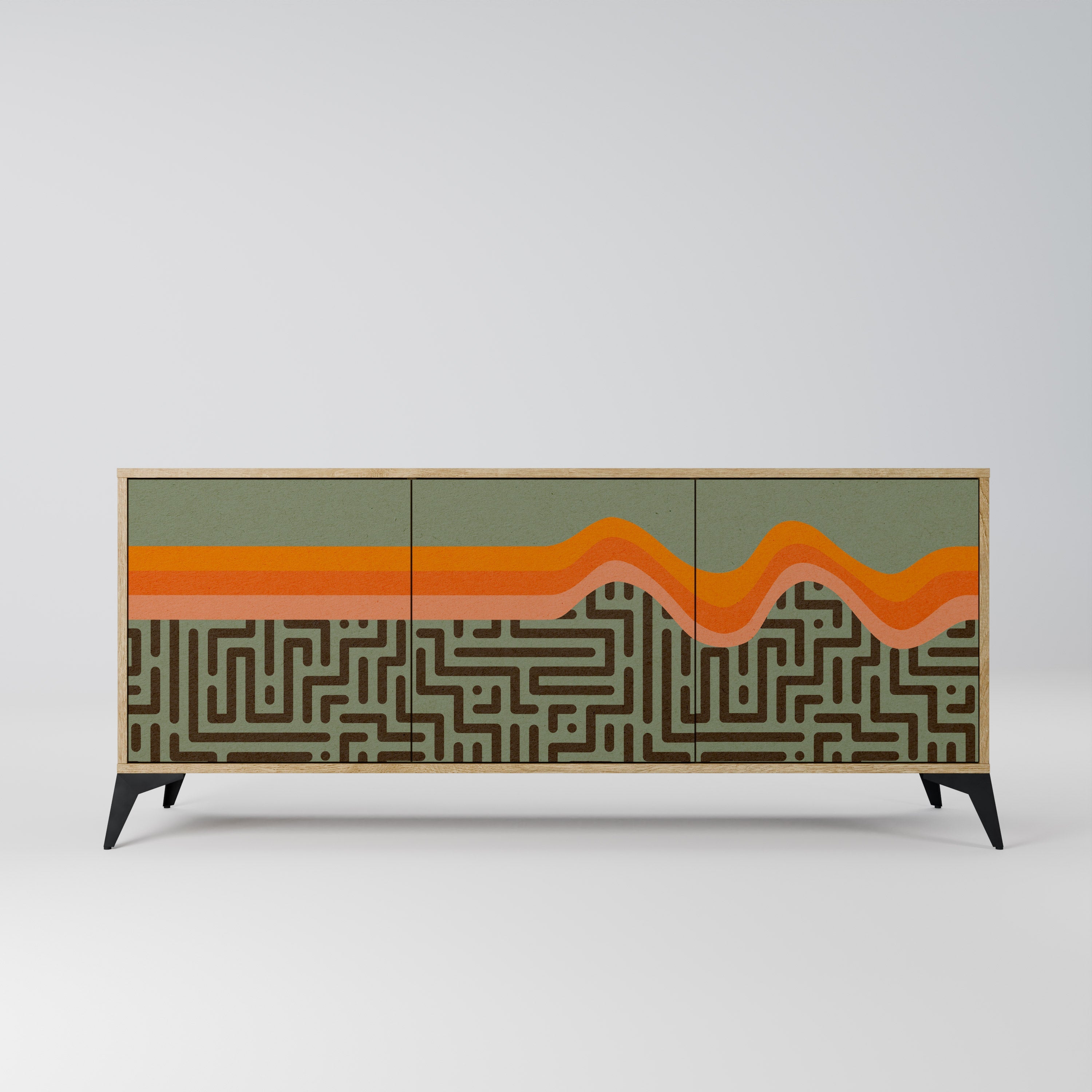 SIMPLE SOLUTIONS Aparador de 3 Portas em Efeito Carvalho