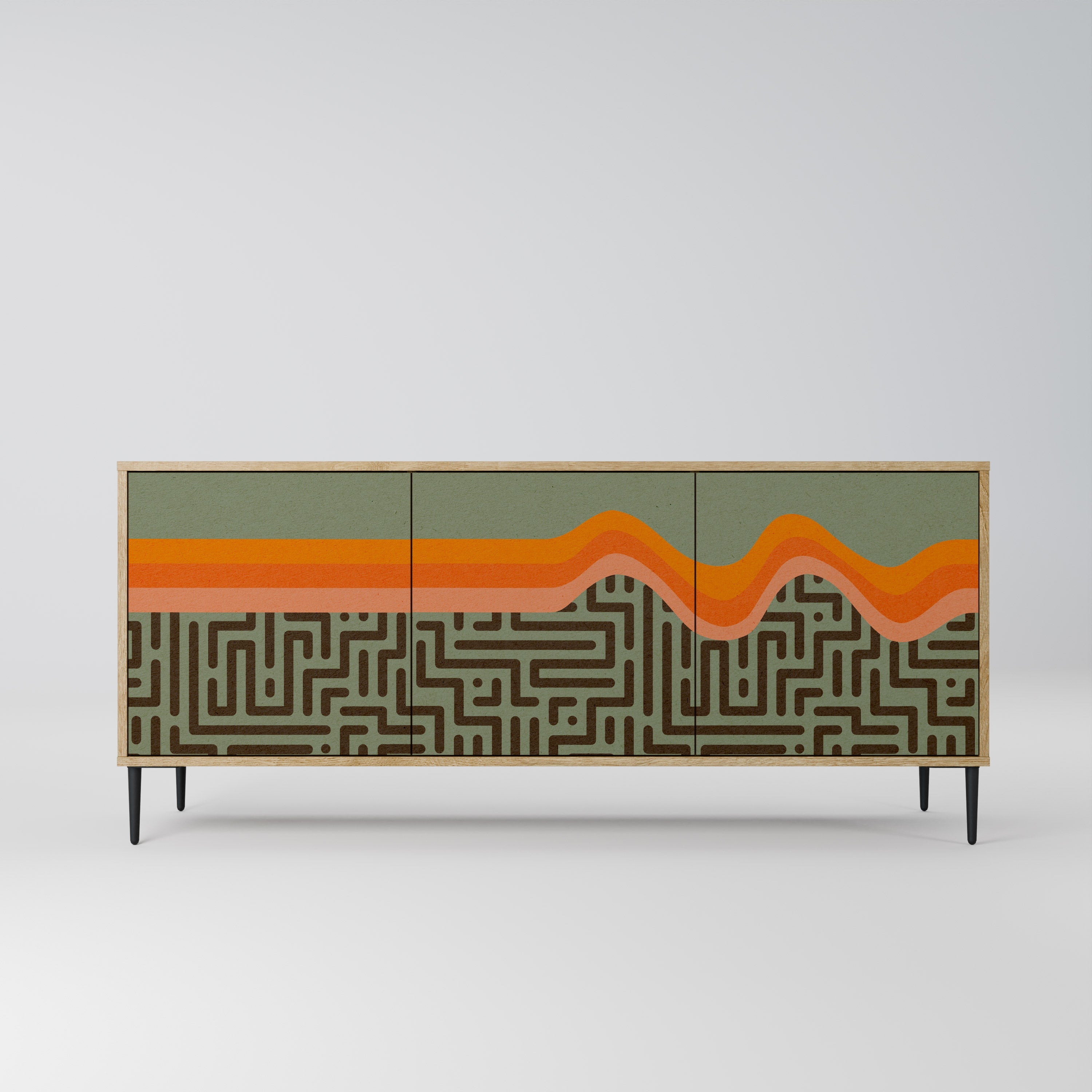 SIMPLE SOLUTIONS Aparador de 3 Portas em Efeito Carvalho